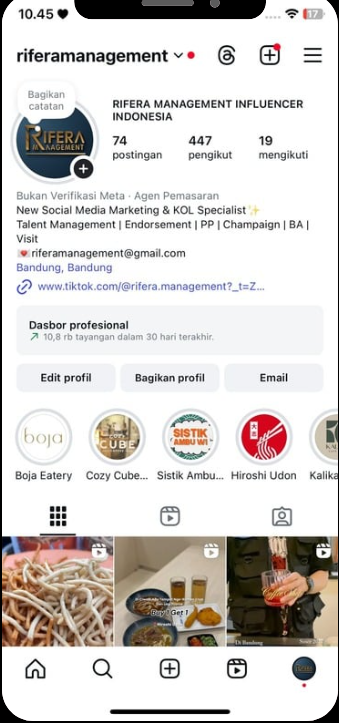 Rifera Management Instagram