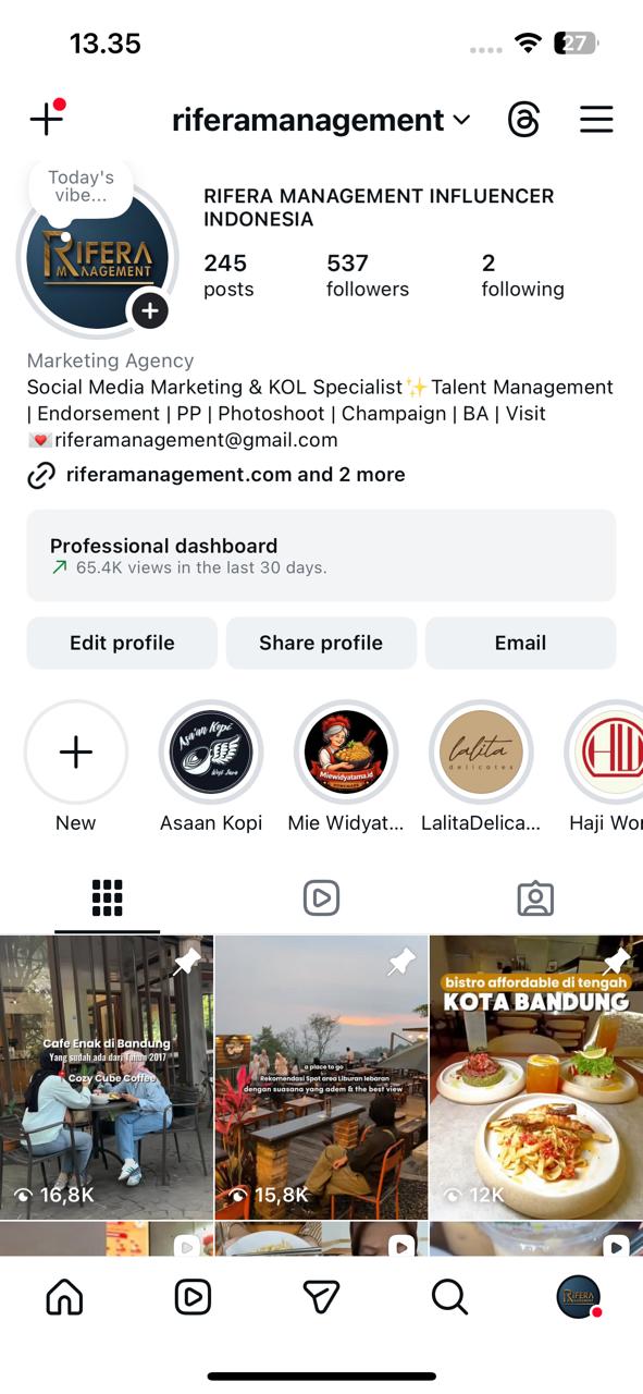 Rifera Management Instagram